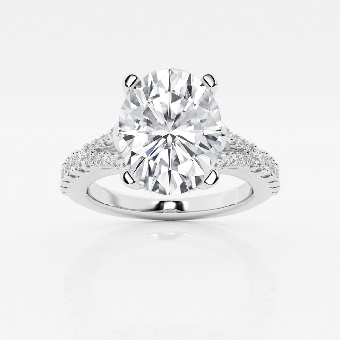 Badgley Mischka Near-Colorless 4 1/2 ctw Oval Lab Grown Diamond Engagement Ring